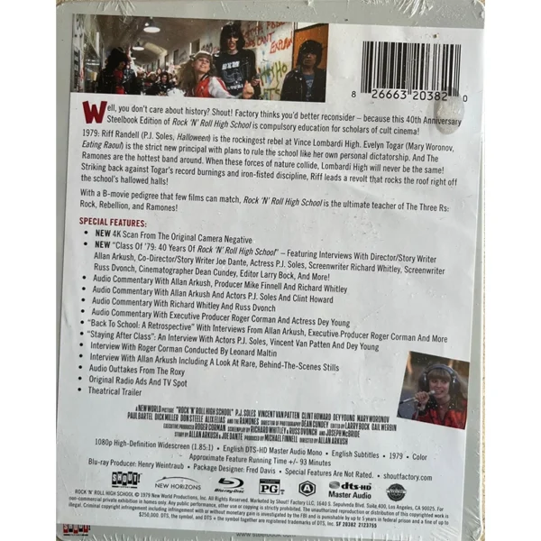 Rock n Roll High School Shout Factory Blu Ray UK
