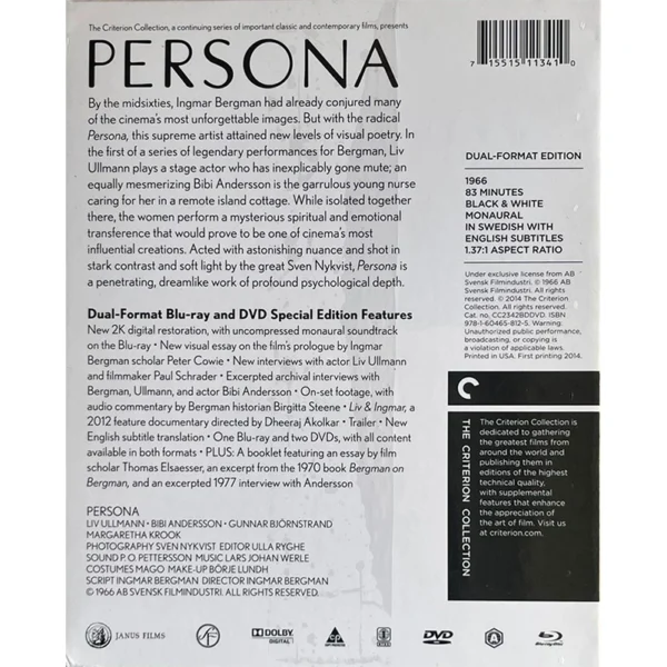 Persona Criterion Collection out of print digipak Blu-ray UHD UK