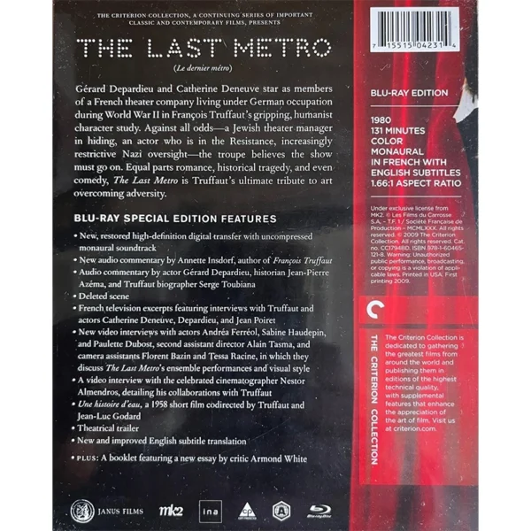 The Last Metro (OOP Digipak) - Image 2