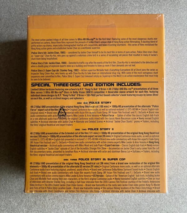 The Police Story Trilogy Eureka Boxset 4K UHD blu-ray