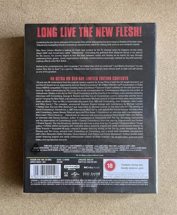 Videodrome Arrow Video 4K UHD Blu-ray