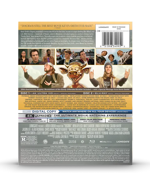 Dogma Lionsgate exclusive 4K uhd steelbook